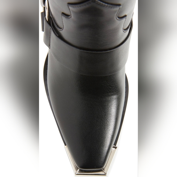 NIB Azelea Wang Lincoln Black Knee-High Harness Riding Boots - Picture 6 of 8